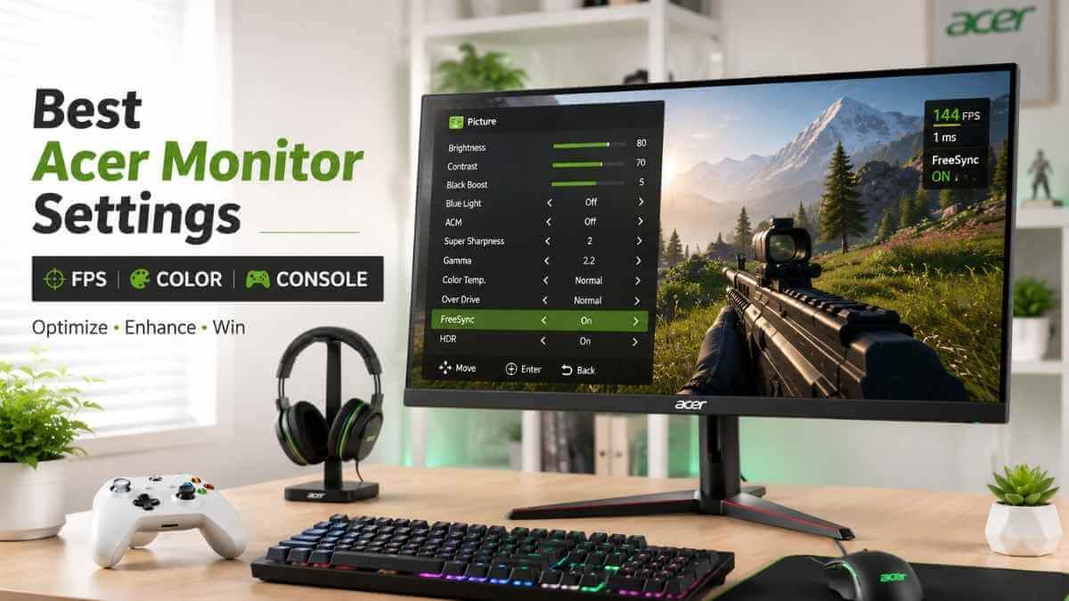Best Acer Monitor Settings for Gaming FPS, RPG & Console